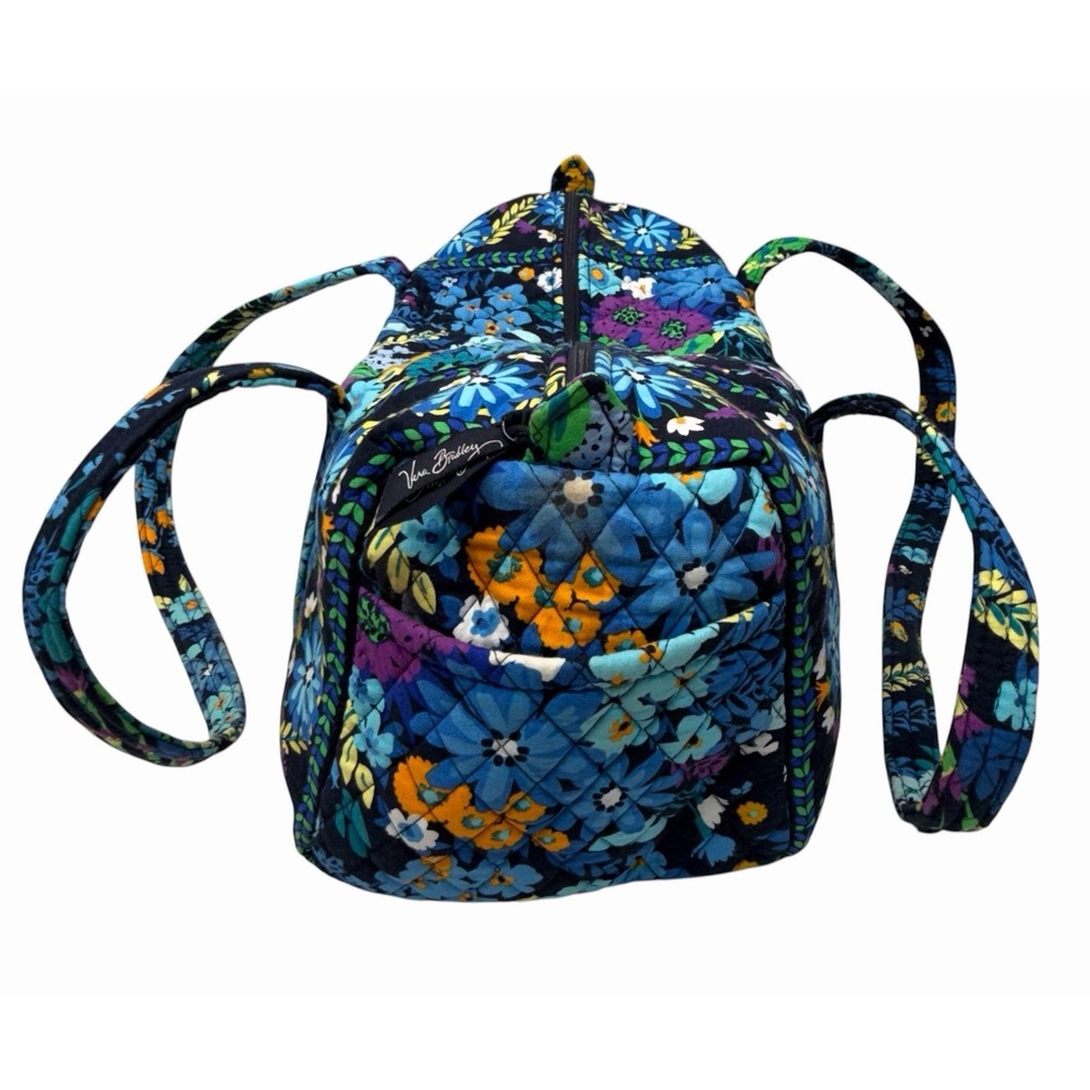 Vera Bradley Weekender Travel Bag Midnight Blues Zipper Floral Pocket Gift 1094 - Picture 12 of 15